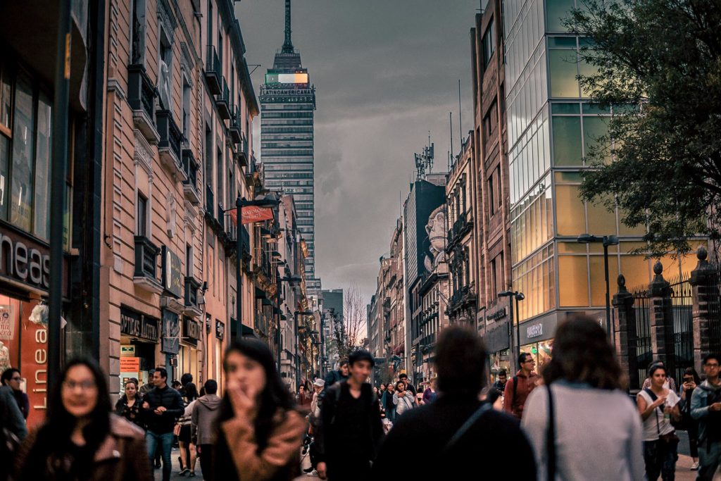 people in the streets of mexico city
